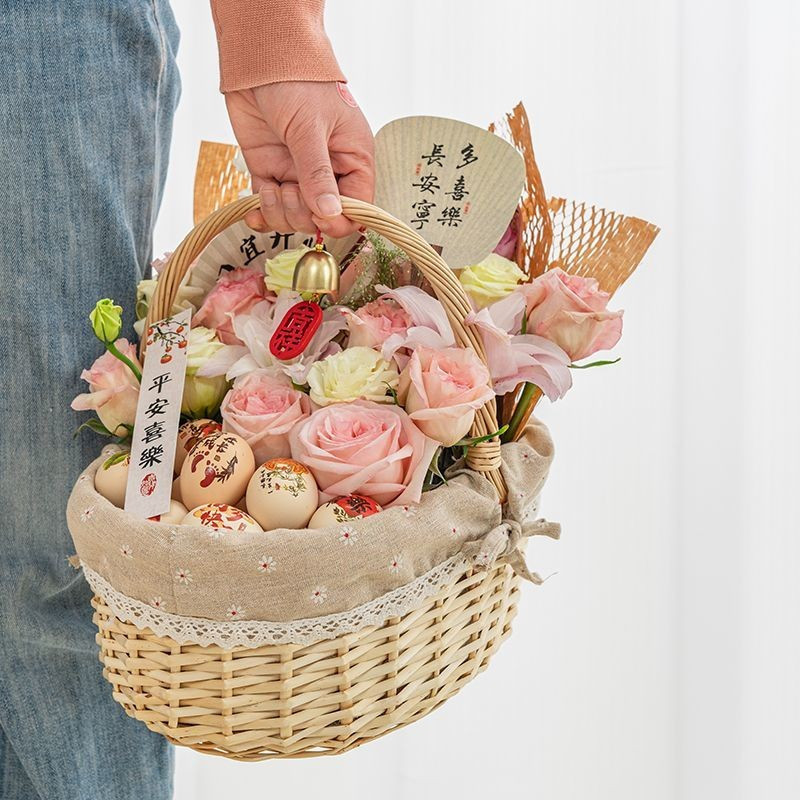 Giỏ hoa di động, Giỏ hoa dệt tay, Giỏ dệt mây