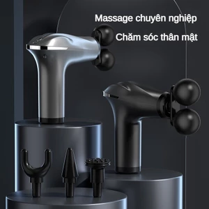 Súng Massage Hai Đầu Thư Giãn Cơ Điện Cổ Khẩu Trang Súng Thể Dục mini Rung Thông Minh Súng Sốc Fascia Súng
