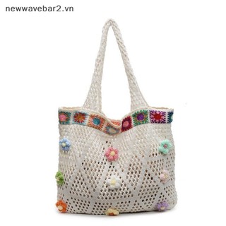 [Mới] Túi Tote dệt hoa Boho Túi đeo vai du lịch thông thường thời trang mùa hè dành cho nữ Túi mua sắm sức chứa lớn.