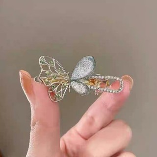 MAUROPOLI [Sẵn Sàng] Kẹp Tóc Bướm Ngọt Ngào Phụ Kiện Đầu Tiên Pháp Cổ Tích Bên Nổ Kẹp Trán Tóc Gãy Kẹp Tóc Retro
