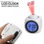 Đồng hồ báo thức Laser chiếu kỹ thuật số LCD sáng tạo Hiển thị báo cáo bằng giọng nói Trang trí