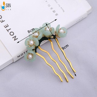 Kẹp tóc ngọc trai hoa thanh lịch Nữ hấp dẫn Chignon Retro Kẹp tóc cho màn trình diễn sân khấu Cosplay