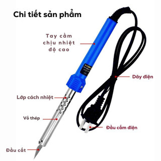 Mỏ Hàn Thiếc 60W + Dao Cắt Nhựa Đa Năng, Đồ Dụng Gia Đình Bất Ly, Chất Lượng Cao