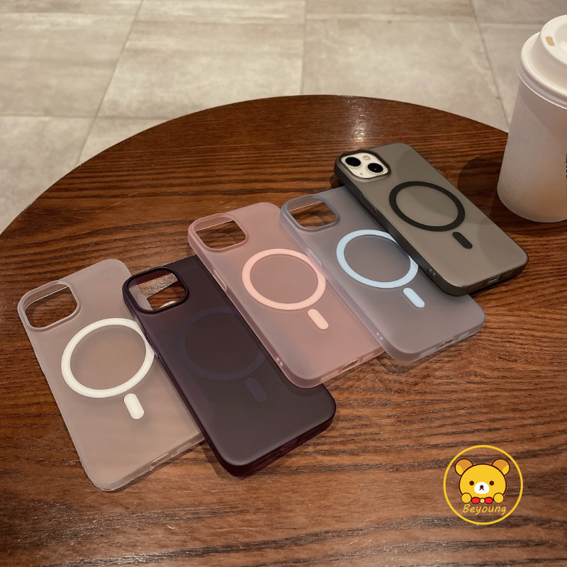 Ốp Từ Tính Mờ Cho Redmi Note 14 13 12 Pro Plus 12 Turbo 11T 11S Turbo 4 Pro 3 Vỏ Điện Thoại Sương Mù Băng Đơn Giản Dễ Thương Màu Cứng Sạc Không Dây Chống Rơi Ốp Lưng