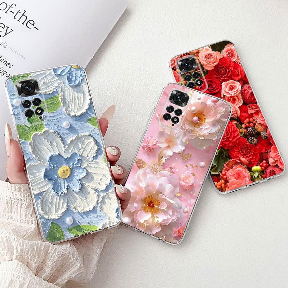 Vỏ Bướm Hoa Sang Trọng Cho Xiaomi Poco M4 Pro 4G 5G PocoM4 M4Pro M 4 Ốp điện thoại Mềm Trong Suốt Ốp điện thoại Nơ Trái Tim Tình Yêu