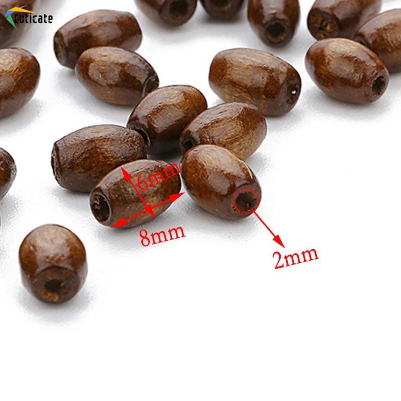 Cuticate 500 Chiếc Hạt Gỗ Tự Nhiên Tròn Hình Bầu Dục Hạt Gỗ Số Lượng Lớn Rất Nhiều Bóng Để Trang Sức Làm Tóc Thủ Công DIY Macrame Mân Côi Vòng Tay Vòng Cổ