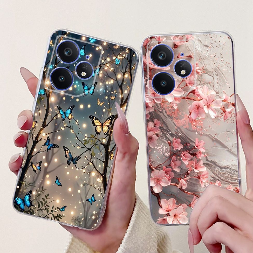 Trong Suốt Cho Realme Neo 7 RMX5060 Dành Cho Realme Neo7 Ốp Lưng Bướm Sang Trọng Tình Yêu Thời Trang Hoa Thoáng Mát Đẹp Trai Sư Tử Sơn