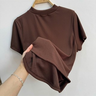 Áo thun bigsize nữ tay ngắn chiết eo dáng ôm chất gân tăm co giãn thoải mái thoáng khí 58-95kg  G202