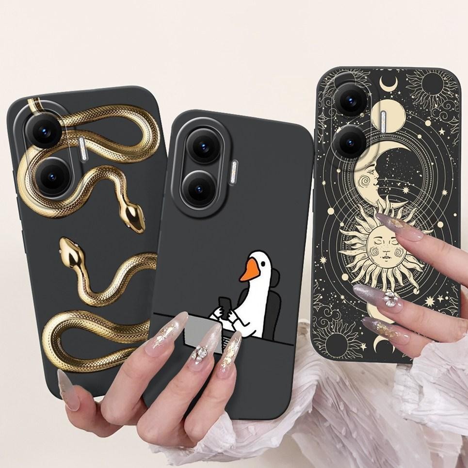 Ốp Điện Thoại Silicon Lỏng Thẩm Mỹ Đen Nighe Phong Cảnh Ốp Lưng Cho Xiaomi Redmi Turbo 4 Pro Turbo4 Vỏ Mềm Thời Trang Ốp Lưng