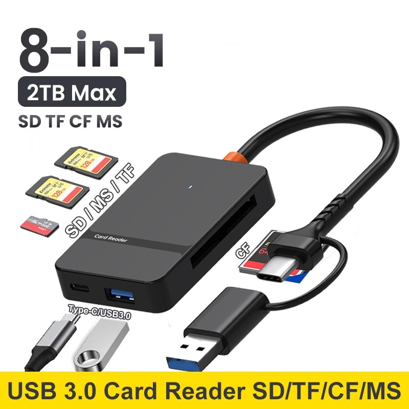 Đầu Đọc Thẻ USB C CF 8 Trong 1 USB 3.0 Loại CTF CF MSD Đầu Đọc Thẻ Nhớ ...