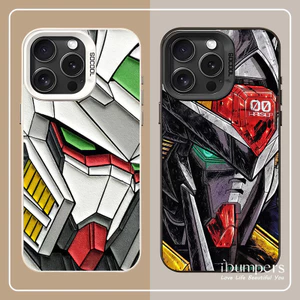 ibumpers Ốp Điện Thoại iPhone Cool Gundam Mecha Họa Tiết Cho IPhone 16 15 14 12 13 11 Pro Max IP 7 8 Plus X XS XR Ốp Lưng IMD Cứng Và Nhẵn