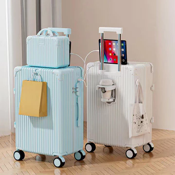 Vali Vintage 24inch Vali Xe Đẩy Sinh Viên Có Bánh Xe Vali Du Lịch Đa Chức Năng Hộp Mật Khẩu Vali Mang Theo Túi Du Lịch