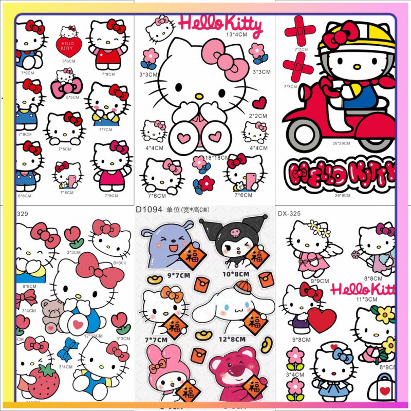 Nhãn dán Hello Kitty chống nước cho xe máy, xe hơi, tủ lạnh, tường D8IY