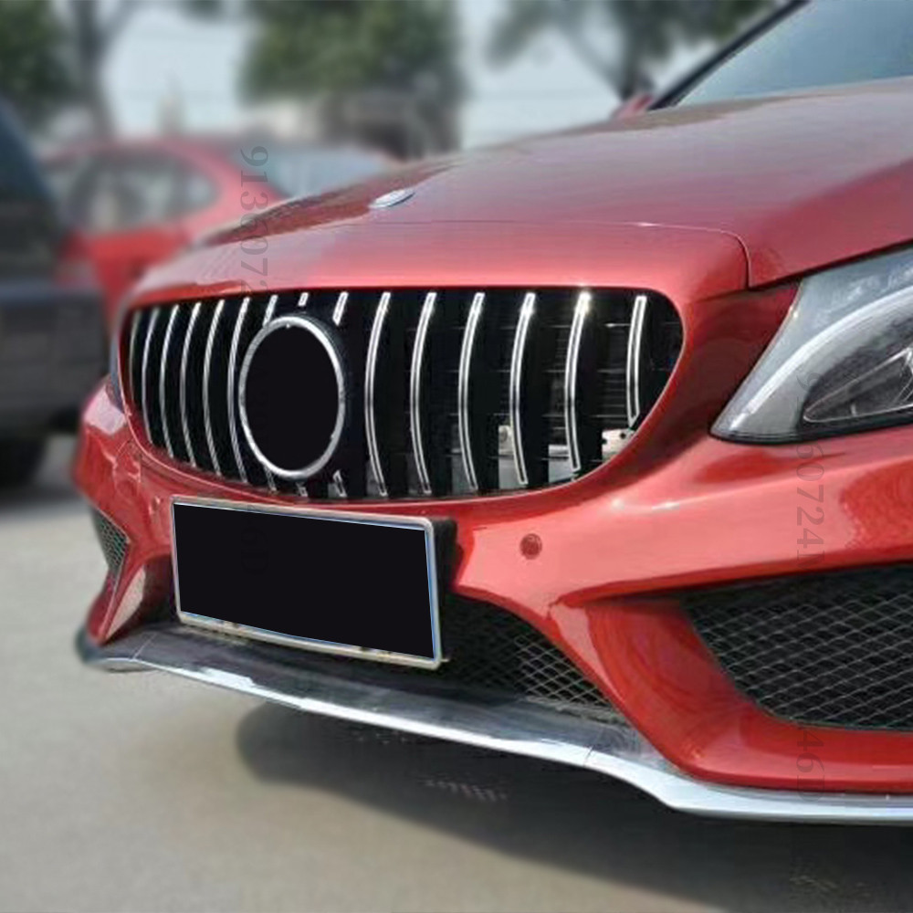 Lưới tản nhiệt cản trước phong cách GT GTR, Dành cho Mercedes W205 Benz C class C205 S205 A205 C43 2014 2015 2016 2017 2018 2019 2020 2021 2022 Hood Đầu vào lưới điều chỉnh phụ kiện