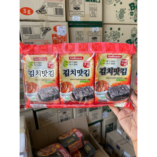 [CH] 5 LỐC( 15 gói) Rong biển hàn quốc vị kim chi godbawee hàn quốc