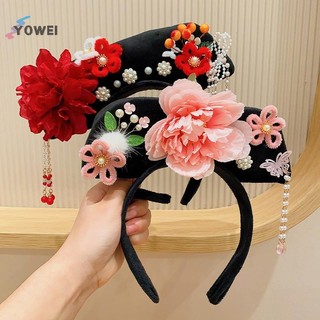 YOWEI Hoa Phong Cách Trung Hoa Mũ sel Ngọc Trai Phong Cách Cổ Đại Công Chúa Tóc Hoop Hanfu Mũ Đội Đầu Hanfu Nữ VN