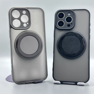Matte Finish Từ tính iPhone 16 Pro Max mờ Case cho iPhone 15 14 13 12 11 Pro Max 14Plus 15Plus 16Plus với giá đỡ xoay 360 tích hợp