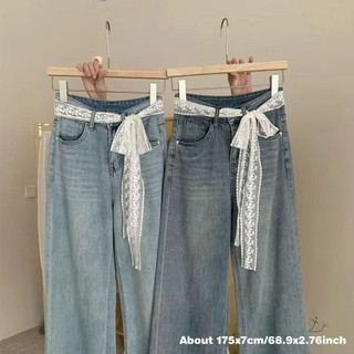 Thắt lưng nơ ren ASDFGER, dây thắt lưng mỏng Cottagecore, phong cách INS dài Y2K Hàn Quốc dành cho nữ