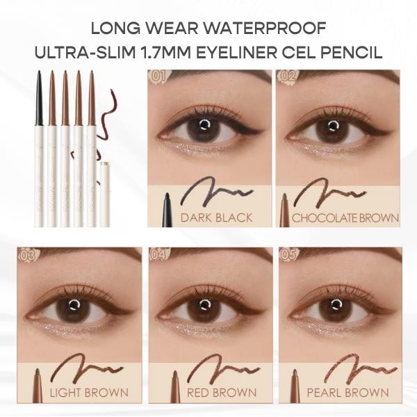 Chì Kẻ Mắt FOCALLURE FA243 Siêu Mảnh 1.7mm Dạng Gel Đầu Mỏng Chống Thấm Nước Dễ Sử Dụng Lâu Trôi 1g