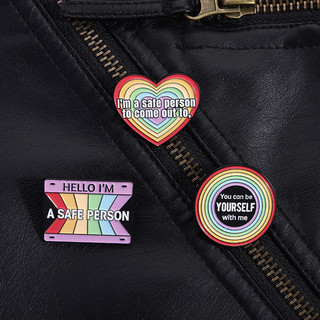100 Phong Cách LGBT Đồng Tính Men Thổ Cẩm Nhiều Màu Sắc Sáng Tạo Ngộ nghĩnh Kim Loại Pin Cá Tính Cầu Vồng Ba Lô Quần Áo Phụ Kiện Tháng Niềm Tự Hào Quà Tặng