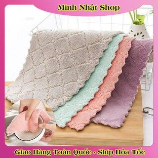 [1 chiếc] Khăn Lau Bếp 2 Mặt Đa Năng Dày Dặn Siêu Thấm - Lau Bát Đĩa, Bàn Ghế