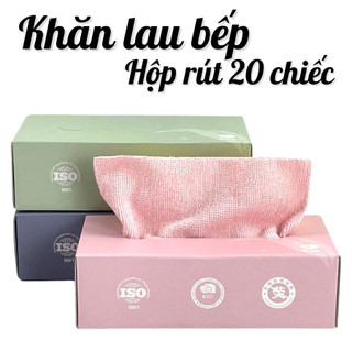 Hộp 20 Khăn Lau Bếp Thấm Hút Đa Năng MAISON Dạng Rút Tiện Lợi, Khăn Vải Lau Bếp, Lau Bát Đĩa Tái Sử Dụng