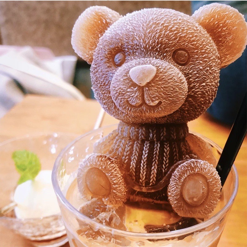 3D Gấu Bông Dễ Thương DIY Drink Juice Ice Cream Mold - Khuôn Làm Đá Silicon Thực Tế Gia Đình Có Thể Tái Sử Dụng