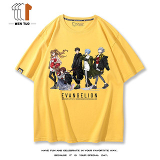 Neon Genesis Evangelion Phiên Bản Sân Khấu EVA Hàng Hóa Đồng Thương Hiệu Dạo Phố Rời Cặp Đôi Nam Nữ Tay Ngắn T @