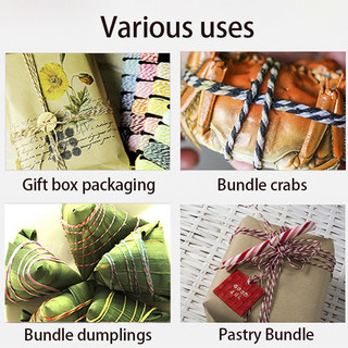 60m / cuộn Zongzi Chủ Đề Dây Cotton Thẻ Treo Dây Trang Trí Bao Bì Hộp Quà Tặng Dây Màu Retro DIY