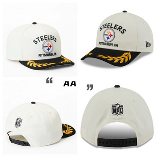 Pittsburgh Steelers New / Era 2025 NFL Draft 9FORTY A-Frame Mũ có thể điều chỉnh - CreamBlack [Mới] Mũ chống nắng thể thao ngoài trời thời trang Unisex AA