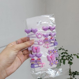 Set 14 Kẹp Tóc  Đáng Yêu Cho Bé Gái Giá Siêu Tốt  (Hồng, Tím, Vàng, Xanh, Nâu)