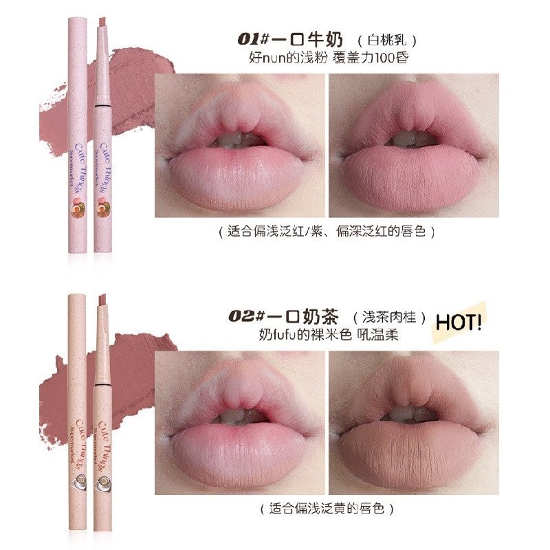 FLORTTE Dòng Meria Kẻ viền môi Hình dáng môi Son môi dạng phun Son bút chì chính hãng 44SZ