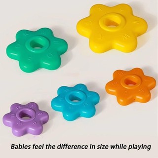 Tháp quay cầu vồng WEAVELYF, Đồ chơi giáo dục sớm Montessori Đồ chơi xếp hình xếp chồng lên nhau cho bé, Đồ chơi xếp chồng xoay tháp nhẫn Trẻ em phát triển kỹ năng vận động