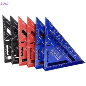 SAIA 7 inch Thước tam giác, thước góc công cụ đo chính xác, thước vuông nhôm cho mộc