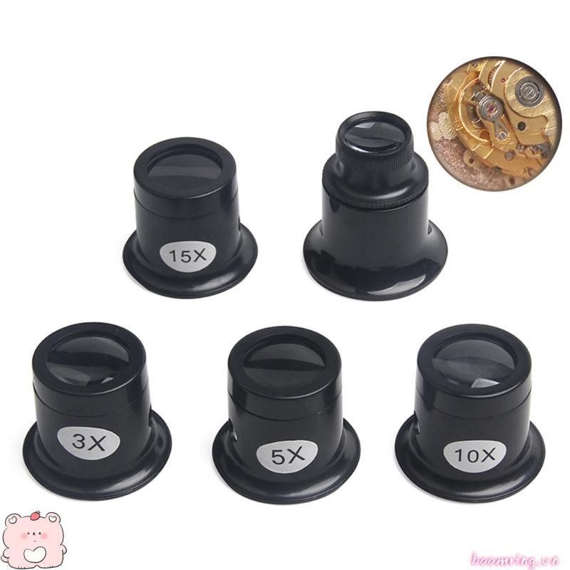 Boom Jewelers Eye Loupe Loop Kính lúp một mắt Kính lúp cho thợ đồng hồ Sửa chữa Kính lúp mắt Dụng cụ thủy tinh 5 loại