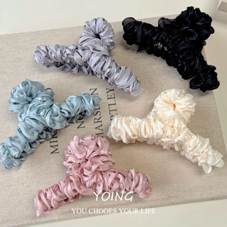 Yoing / Nhẹ Nhàng Vải Mercerized Xếp Ly Kẹp Nữ 2025 Phong Cách Mới Đầu Lưng Cá Mập Kẹp Tóc Phụ Kiện