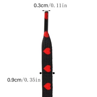 JOJO 100cm Dài In Hình Trái Tim Dây Giày Đế Bằng 9 Mm Cho Người Lớn Tuổi Teen Polyester Dây Giày Dây Giày Cho Giày Thể Thao Xe Lửa