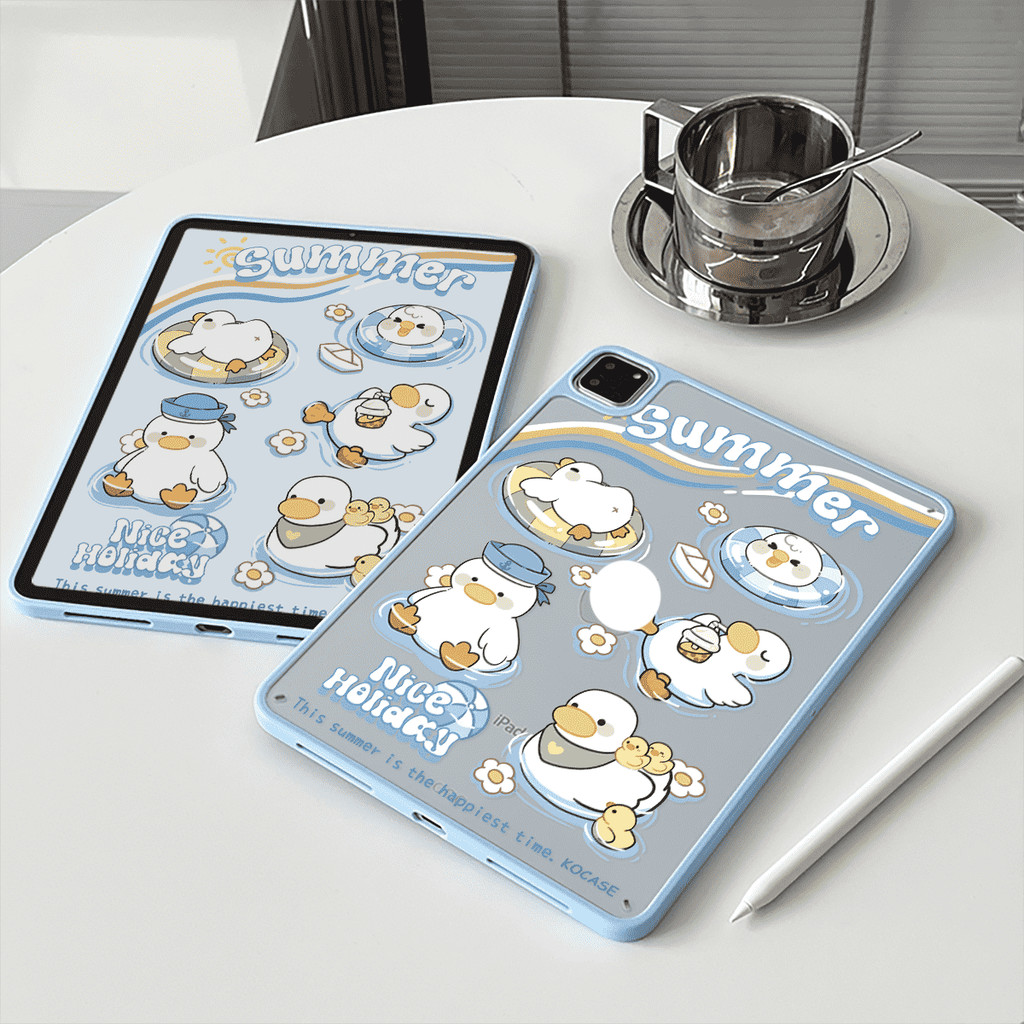 Vỏ Vịt Bơi Acrylic Cứng Cho Mini6 Mini7 A17Pro IPad 5 6 7 8 9 10 11 A16 Air 2 3 4 5 6 Air 11 M2 Pro10.5 10.2 "Pro11 2018 2020 2021 2022 M4 Pro13 2024 2025
