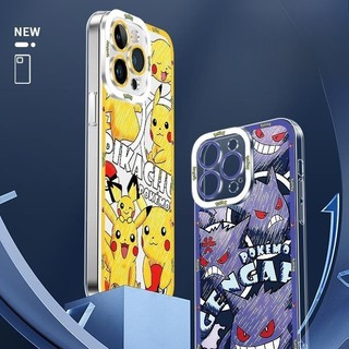 Anime Pokemon Ốp Lưng Cho IPhone 16E 16 15 Pro Max Plus 11 ProMax SE4 Vỏ Gengar Pikachu Charizard Squirtle Bulbasaur Hoạt Hình Mềm Mại Dễ Thương Trong Suốt Chống Sốc