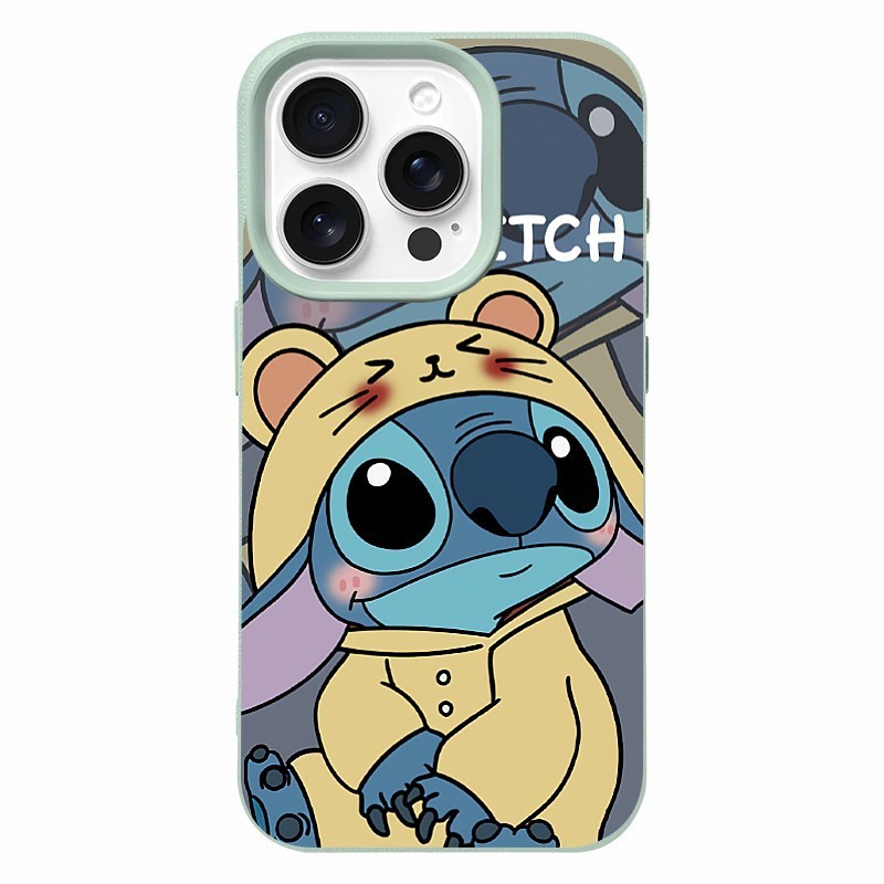 Bộ Đồ Ngủ Stitch Angel Thích Hợp Cho Apple 15 Vỏ Điện Thoại iphone13 / 14promax Da Hạt Mềm 16Pro