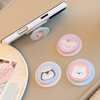 Phim Hoạt Hình Dễ Thương Tròn Từ Tính Giá Đỡ Điện Thoại Cho IPhone 16 15 14 13 12 Pro Max 14 Plus Có Thể Gập Lại Pop Ring Grip Co Giãn Để Bàn Đứng P4