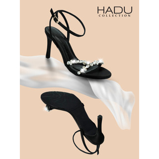 Giày Cao Gót 7P Quai Chữ V Đính Đá HADU MM966 Giày Sandal Cưới Đi Tiệc Chất Satin Cao Cấp BH 12T