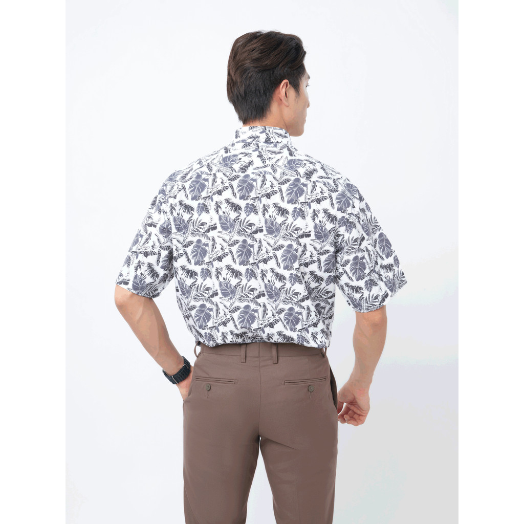 Sơ mi tay ngắn lai ngang VIETTIEN SMART CASUAL vải Bamboo phom REGULAR VT00000389