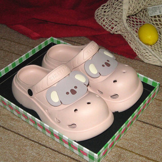 XIXITIAO Giày Sandal Đế Dày Tăng Chiều Cao Dép Dễ Thương Koala Nữ Ngoài Trời Mùa Hè
