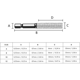 Bộ mũi khoan khô Bộ lục giác Chân kim cương lõi gạch cắt lỗ 6mm 8mm 10mm 12mm để sử dụng đá thủy tinh gốm thay thế chính xác an toàn phù hợp dùng cho gia đình căn hộ văn phòng và không gian nhỏ