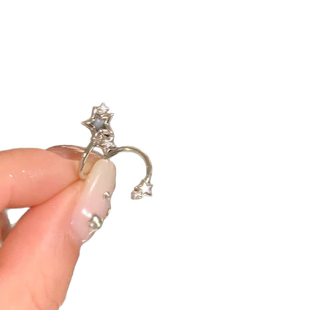 ✨Nhẫn Móng Ngựa Ngôi Sao 1.2 Bông Tai Hình Chữ S Ốc Không Chọn Siêu Nhấp Nháy Zircon Bông Tai Nhấp Nháy Sao Thổ Bông Tai 25.5.29