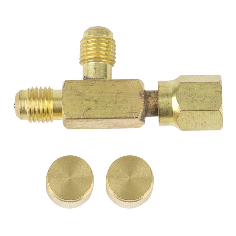 Bộ chuyển đổi Tee bằng đồng thau 1 / 4 inch Nam và Nữ SAE Flare Đầu nối xoay Lắp đặt điều hòa không khí tự động