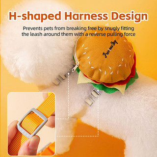 Mèo Con Trang Phục Áo Vest Có Thể Điều Chỉnh Dây Xích Hình Chữ H Có Thể Tháo Rời Pháp Chiên Burger Ba Lô Cho Chó Mèo Huấn Luyện Ngoài Trời Đi Bộ Đường Dài