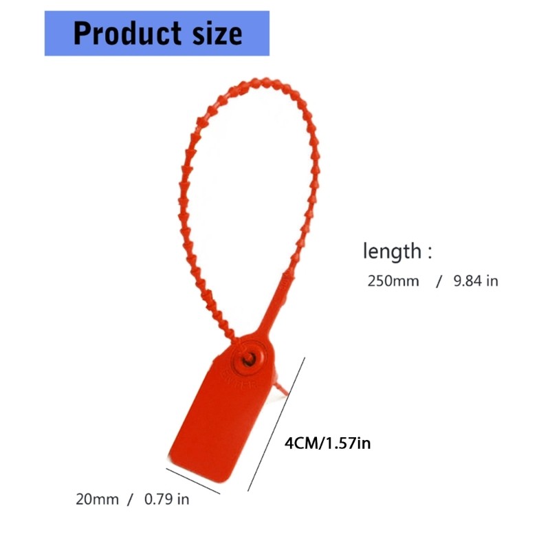 Giữ 100 Chiếc Tự Khóa Biển Báo Thắt Lưng Nhựa Tam Giác An Ninh Con Dấu 250mm 10 Chiều Dài