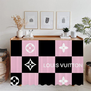 LV Light Phong cách sang trọng Rèm tủ Polyester họa tiết thương hiệu cao cấp, Rèm chống bụi nhà bếp và rèm xấu xí chống dầu, chống thấm nước và dễ lau chùi (không bao gồm thanh)
